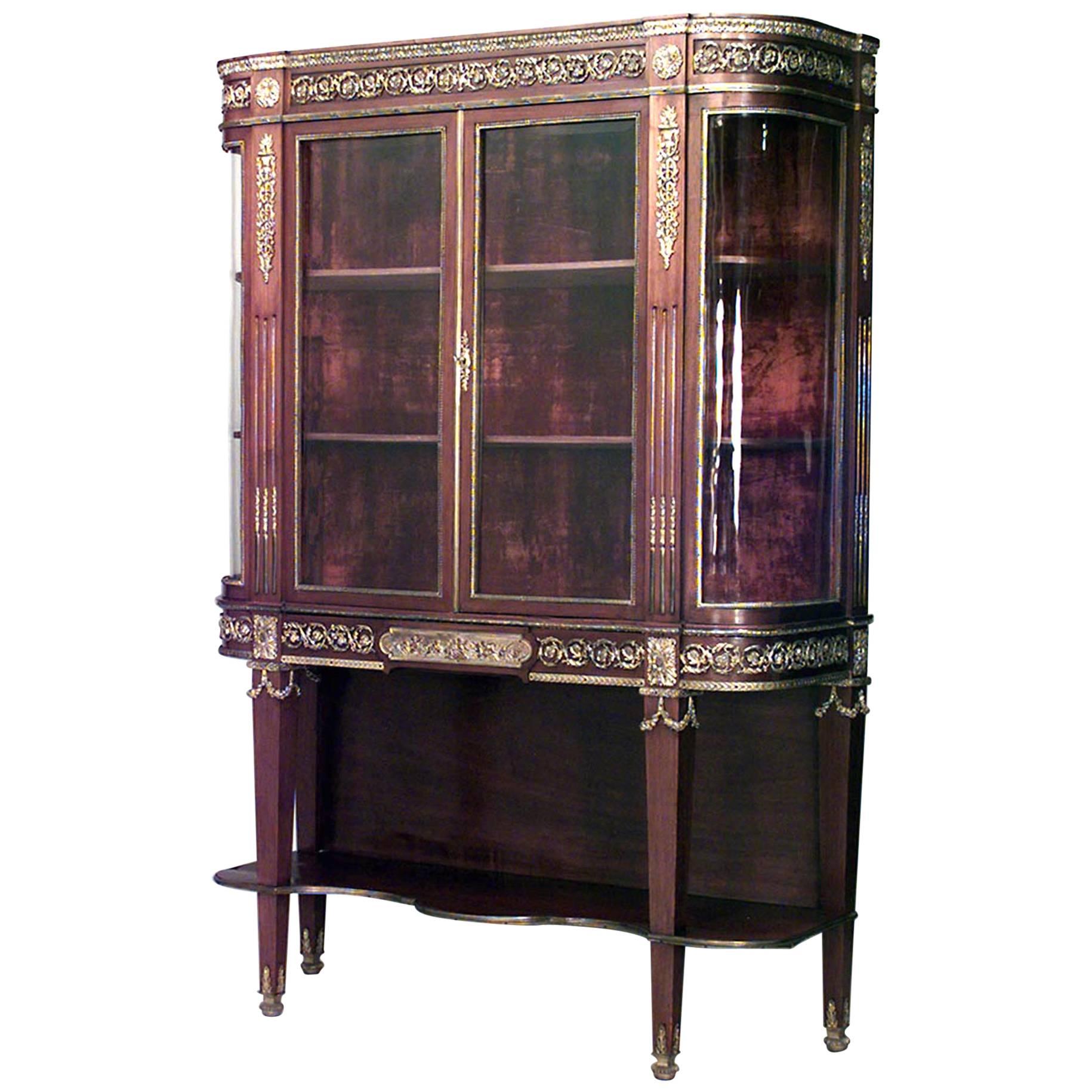 French Louis XVI Style Mahogany Cabinet For Sale