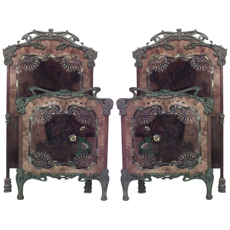 A Pair Of Antique French Empire Mahogany Satin Wood Inlay Louis XV Can–  Search & Rescued