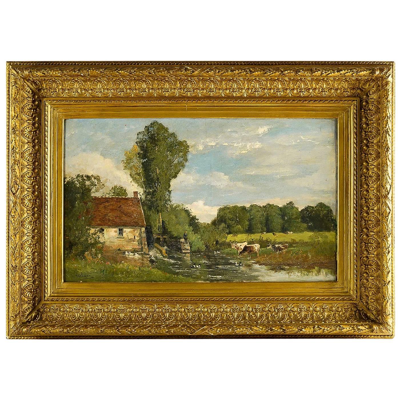 Brielman Jacques Alfred, Old Mill by a River, Oil on Canvas, circa 1860-1870