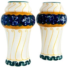 Pair of Swedish Art Nouveau Ceramic Vases Designed Alf Wallander for Rorstrand