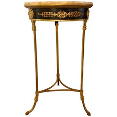 French Gueridon Centre or End Table with a Marble Top and Bronze Mounts