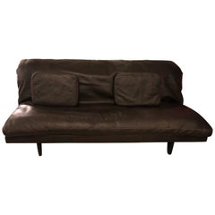 Used De Sede Brown Leather Sofa or Daybed