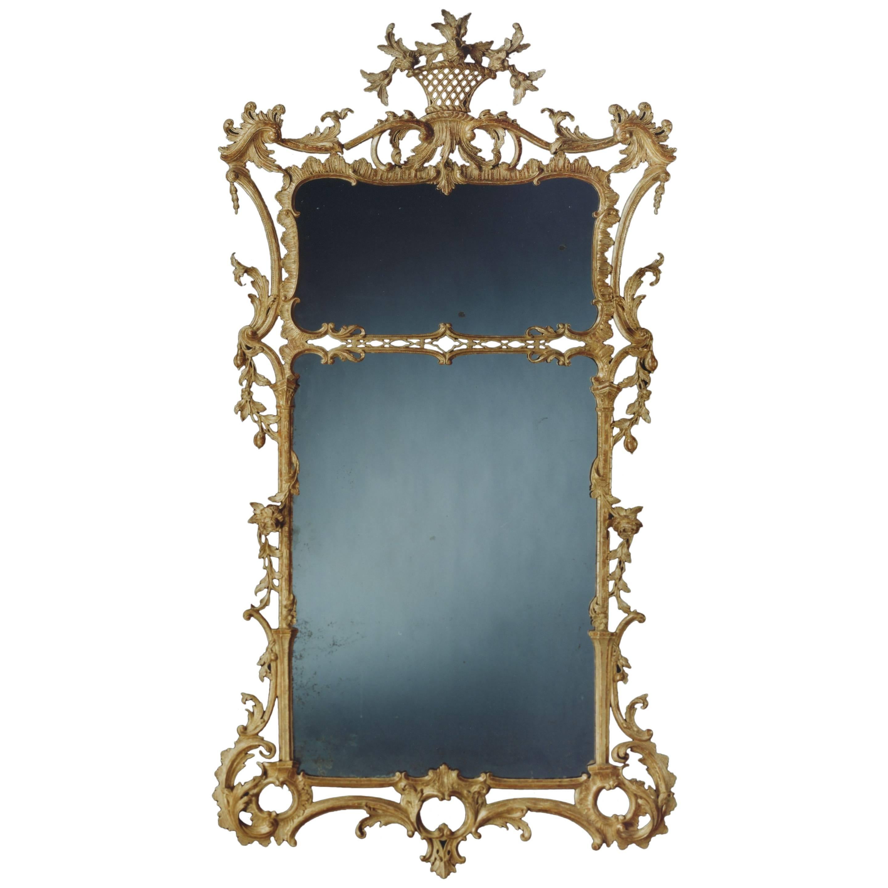 George III Carved Giltwood Mirror For Sale