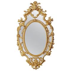 George II Oval Giltwood Mirror