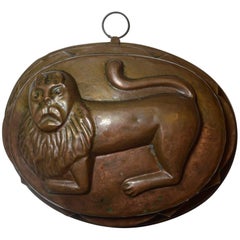 Rare Lion Design Antique Copper Mold