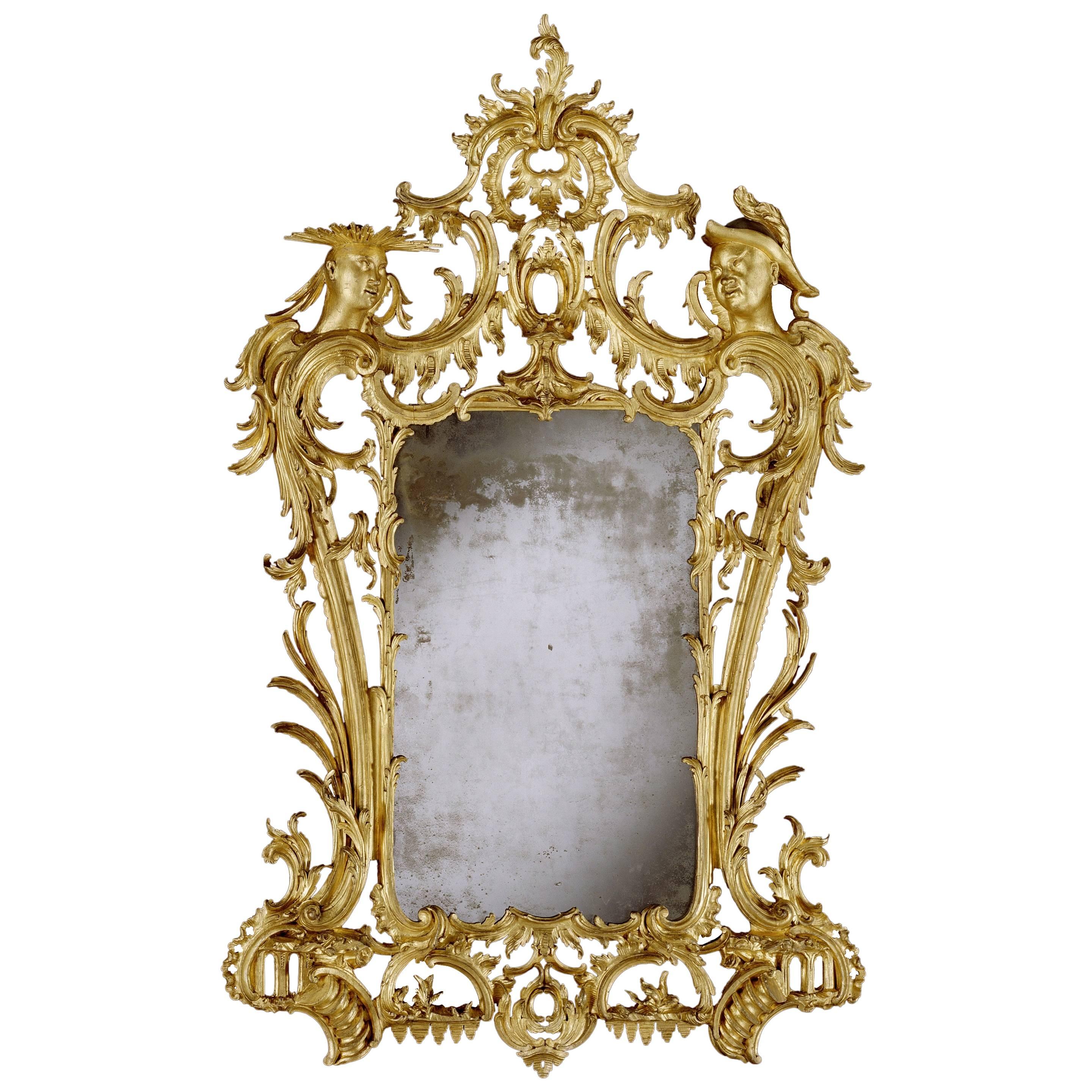 Highly Important George II Giltwood Mirror For Sale