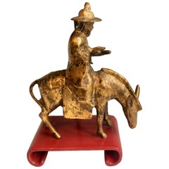 Vintage Gold over Bronze Asian Figural Lamp