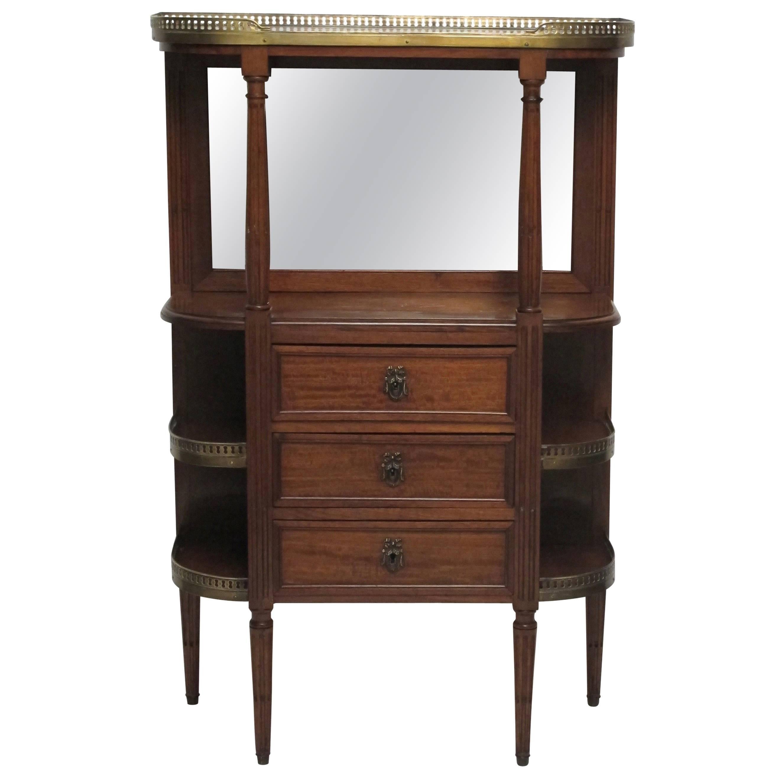 Mahogany Louis XVI Style What Not Stand with Marble Top, French, circa 1900