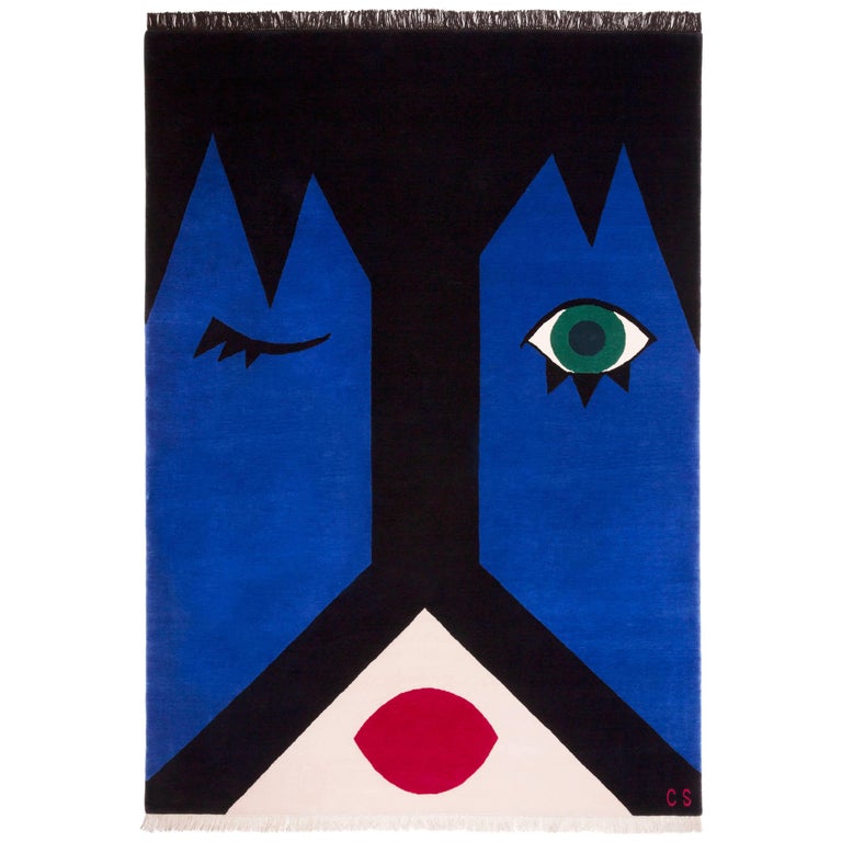 "Watching" One-of-a-kind Hand-Knotted Wool Rug by Carpets CC For Sale