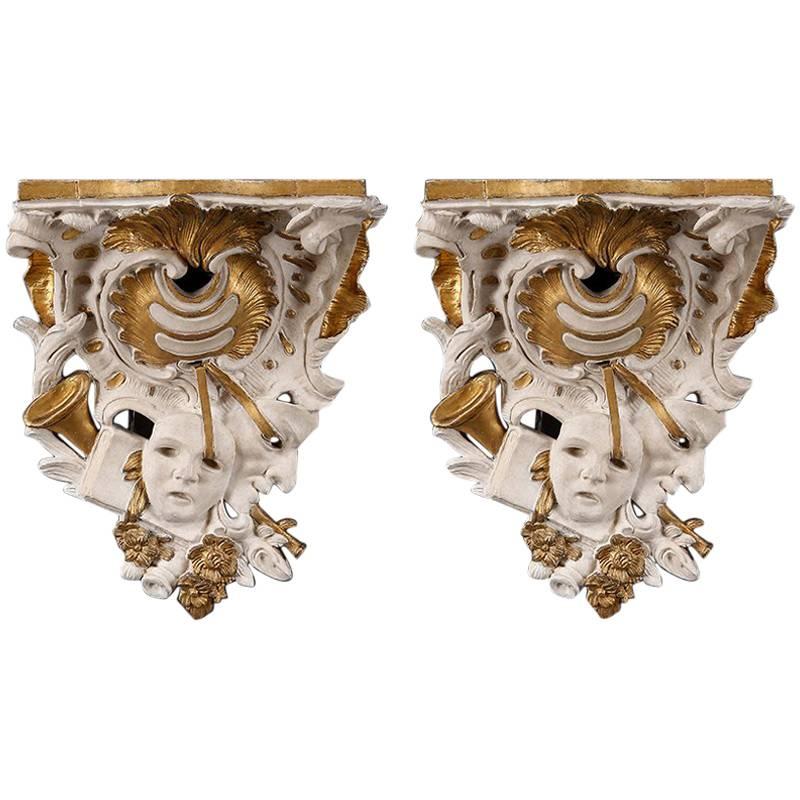 Pair of George III Period Wall Brackets For Sale