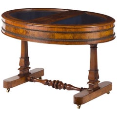 Antique Burr Walnut Display Table or Bijouterie Table, circa 1830