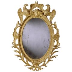 George II Carved Giltwood Oval Mirror 1
