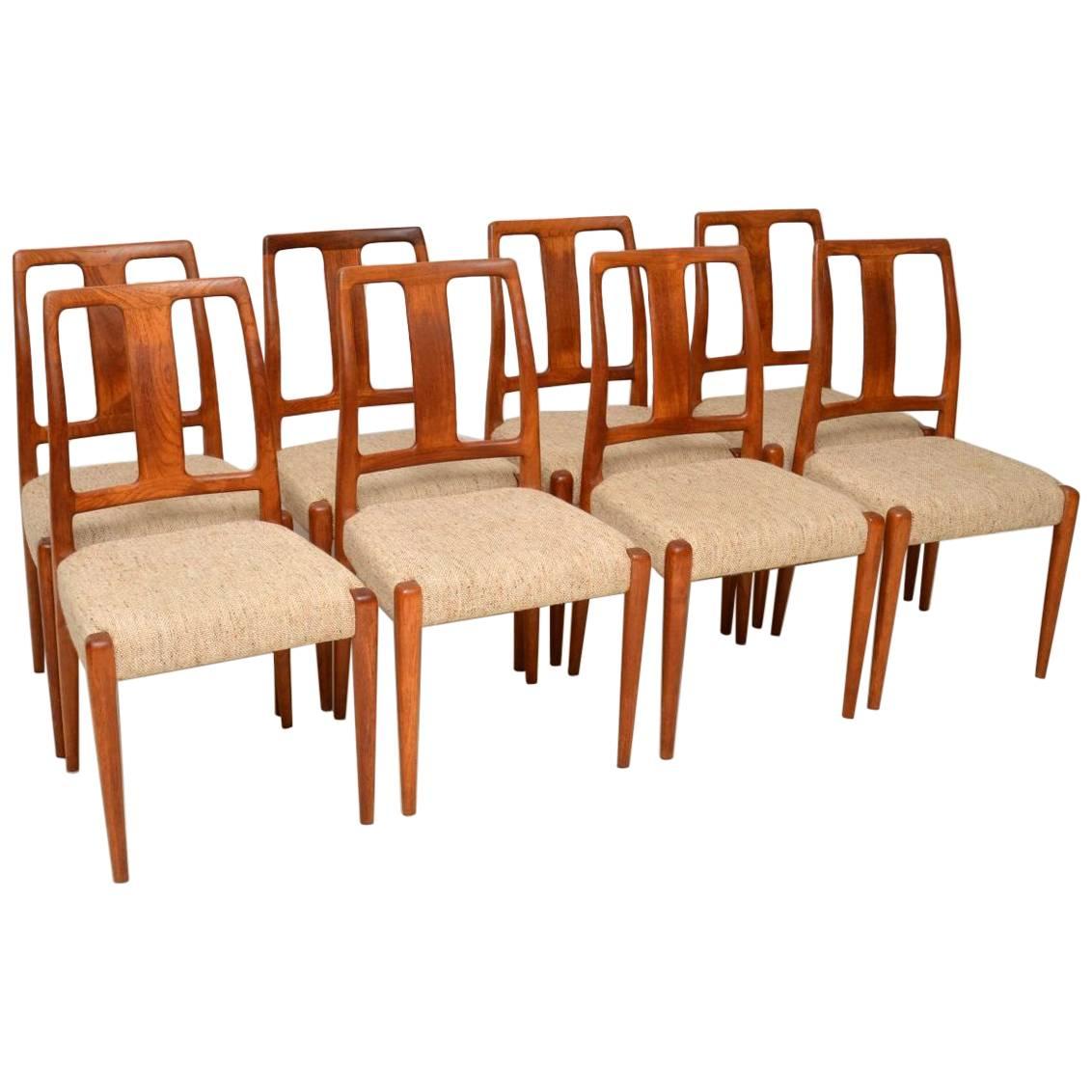 1960s Set of Eight Danish Vintage Teak Dining Chairs
