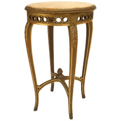 Table d'extrémité ronde en bois doré de style Régence française du 19e siècle