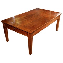 Antique 19th Century French Cherrywood Coffee Table