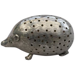 Antique Edwardian Novelty Silver Hedgehog Pin Cushion Levi & Salaman, 1904