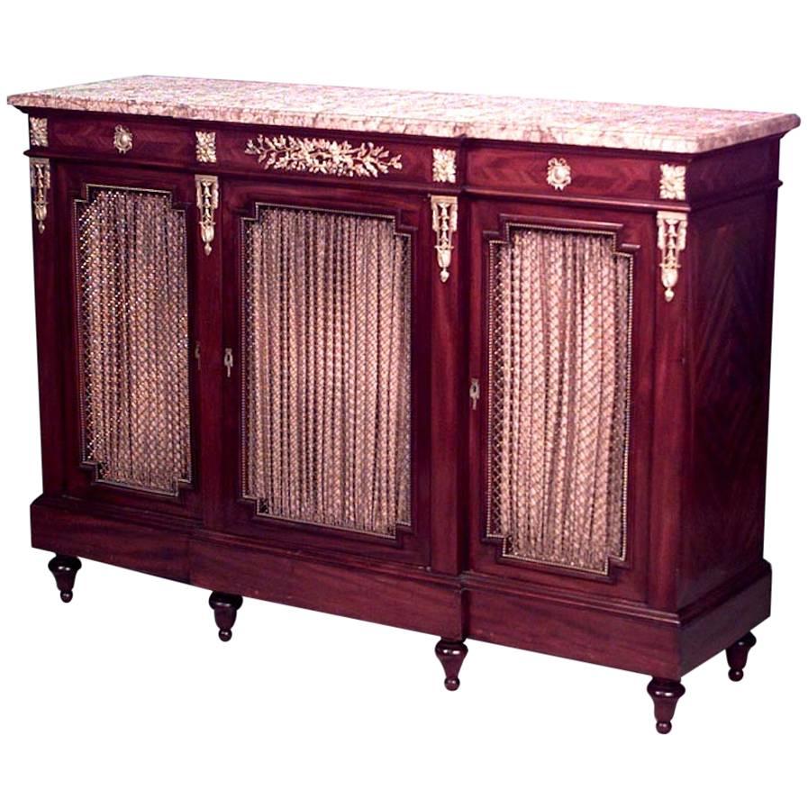 Victor Raulin French Louis XVI Style Mahogany Sideboard For Sale