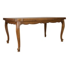 Dining Table, Draw Leaf, Extending, French Parquet Seats Ten Early 20th Century