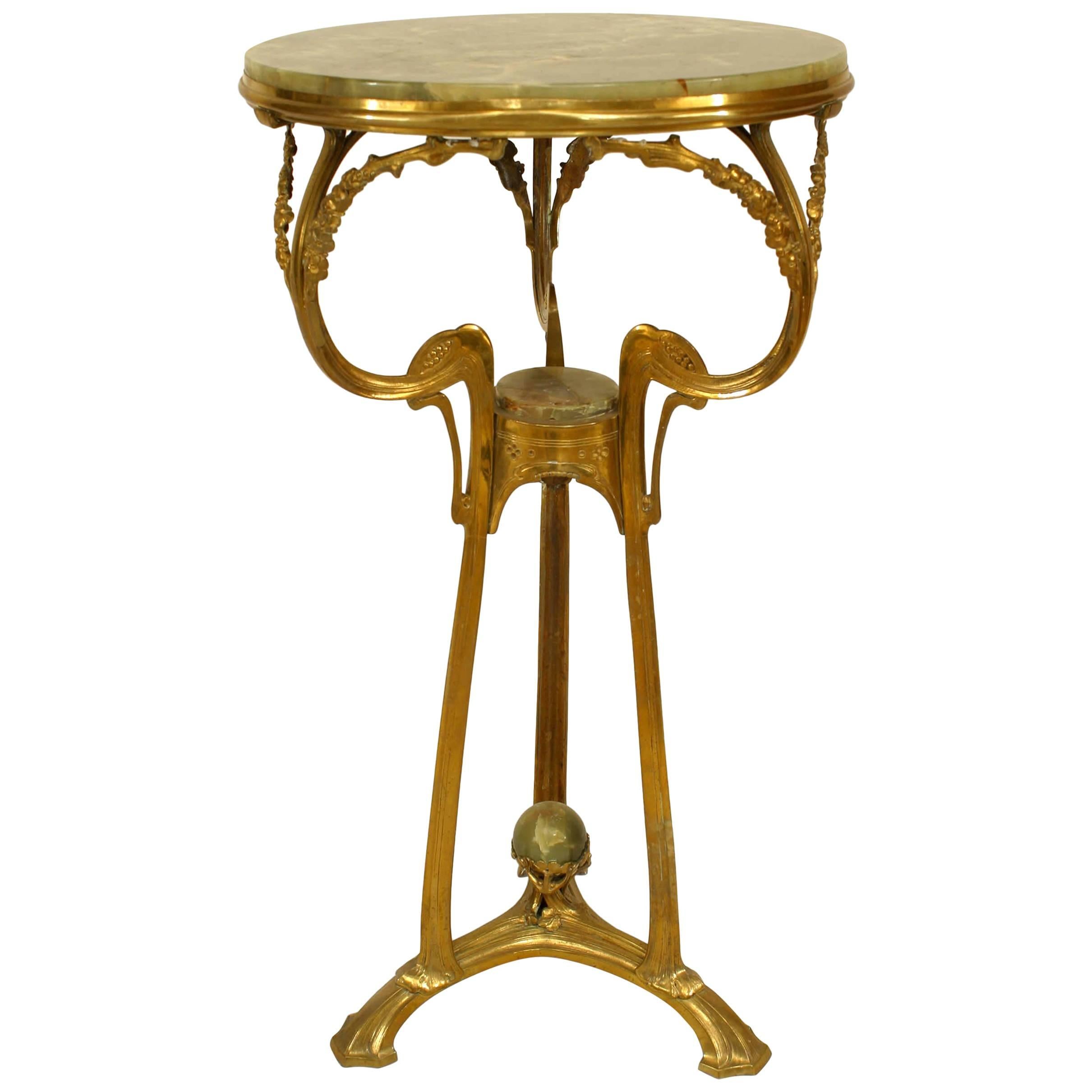 French Art Nouveau Ormolu Gueridon End Table