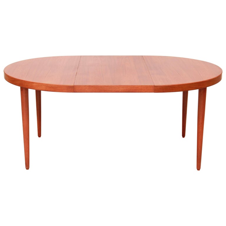 Danish Round / Oval Extendable Dining Room Table by Kai Kristiansen in