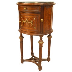 Used French Louis XVI Style Mahogany and Green Marble Bedside Commode