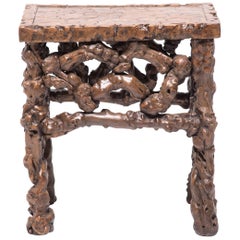 Late 19th Century Chinese Rootwood Side Table