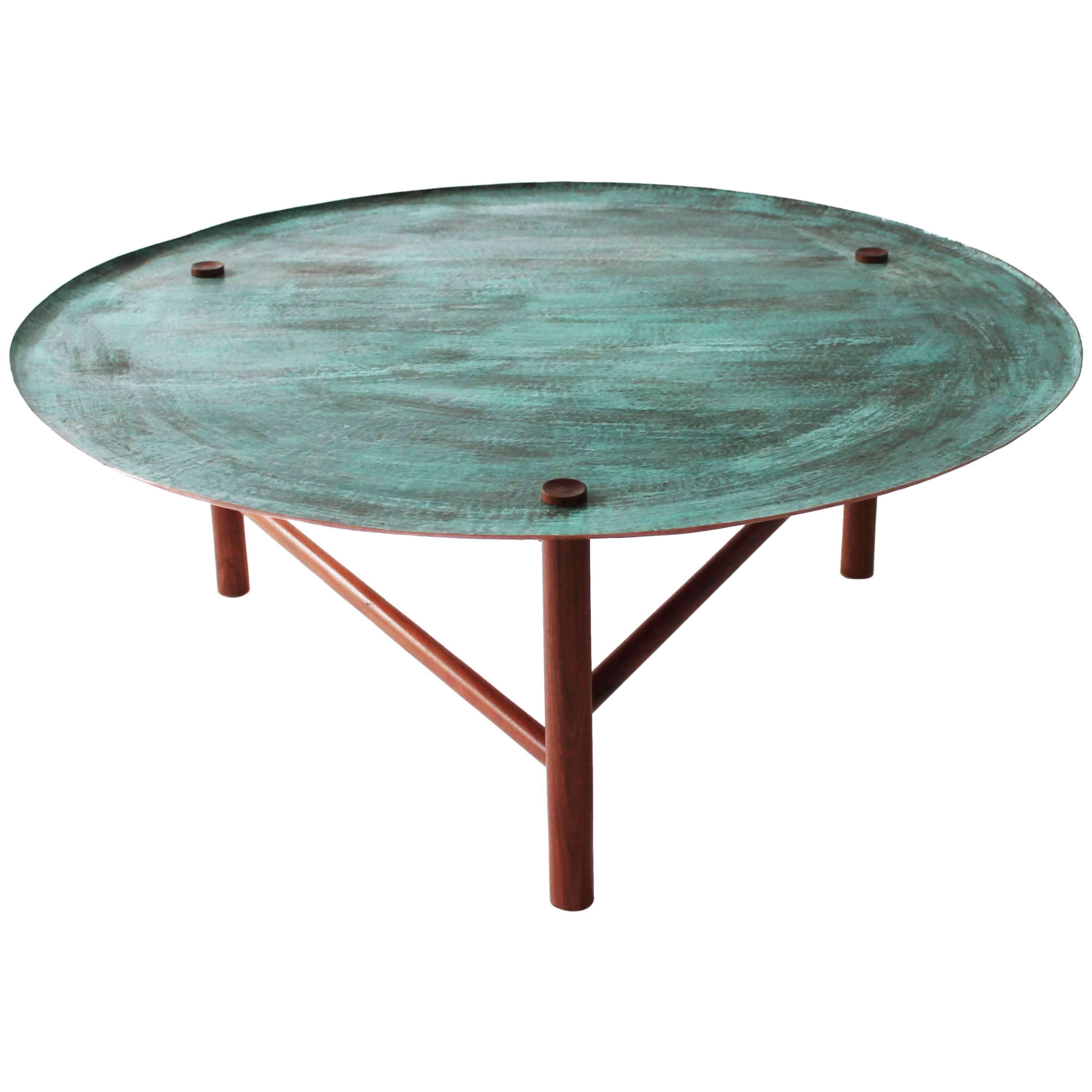 "Venus" Side Tables in Hammered Copper Mexican Contemporary design.  For Sale