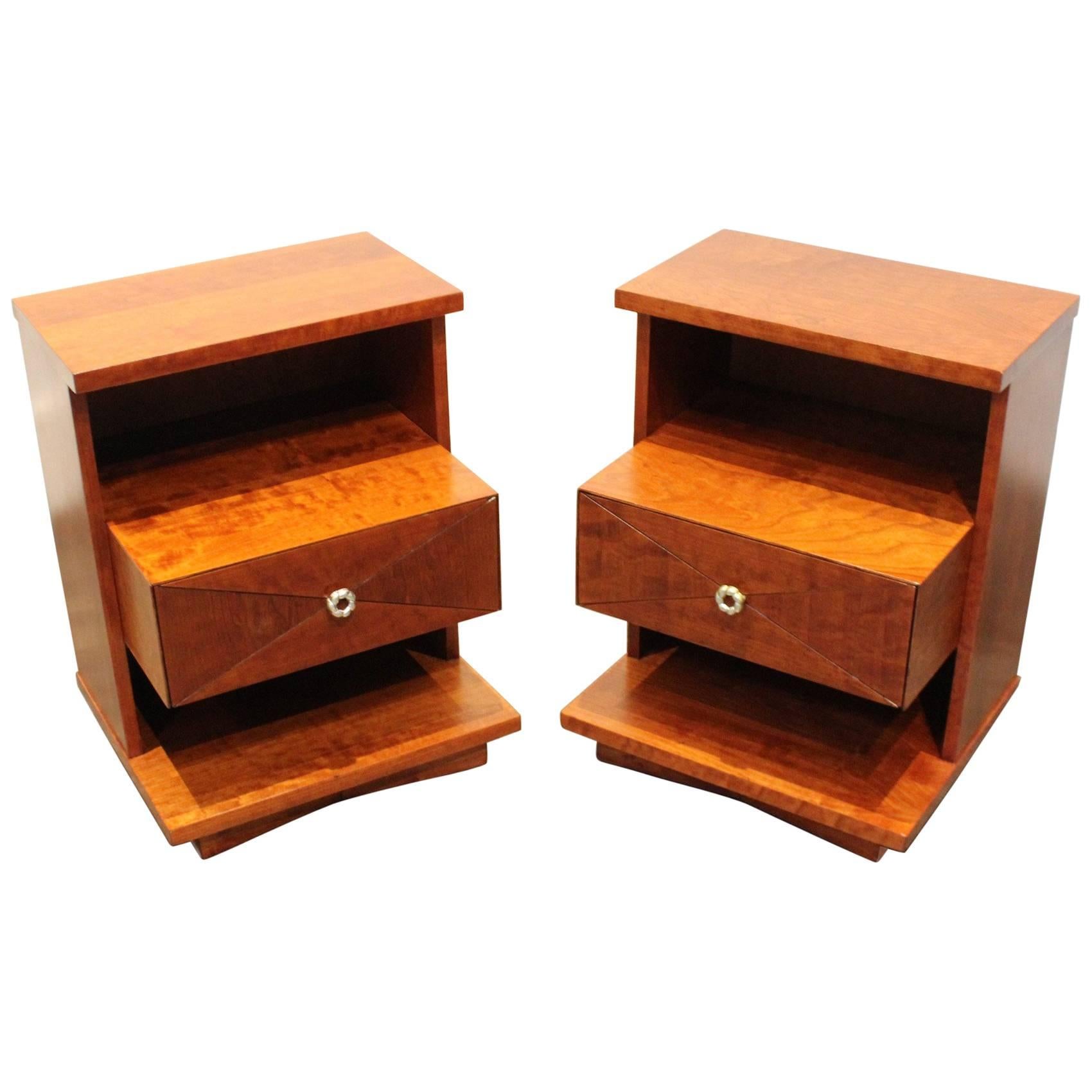 Structural Mid-Century Modern "Tempo" Nightstands by Kent Coffey, Pair For Sale