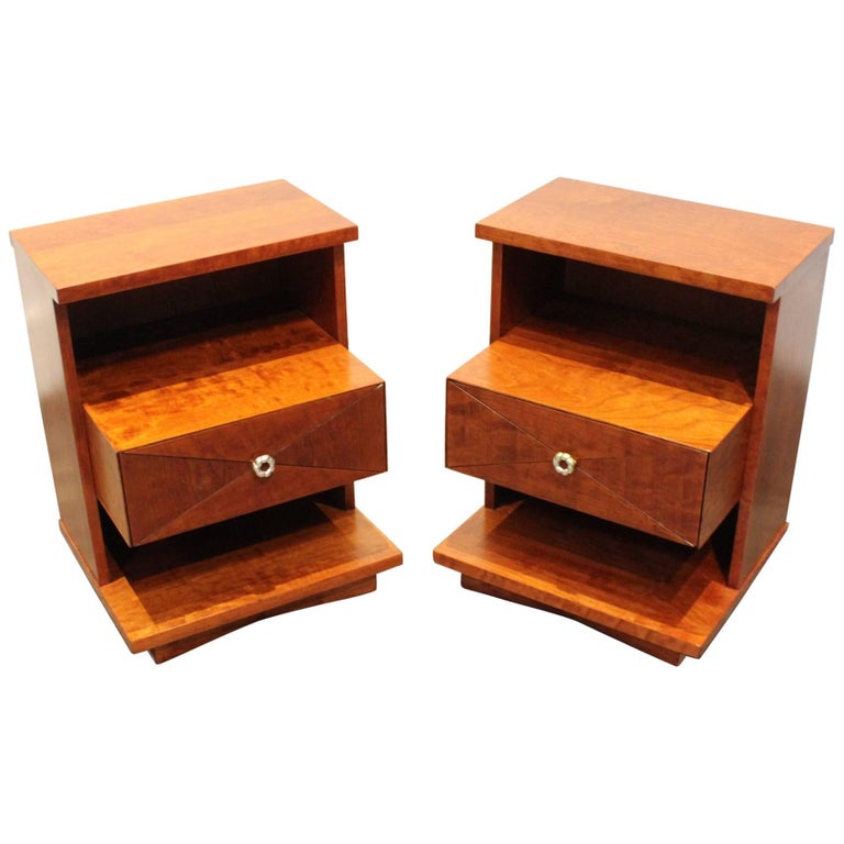Structural MidCentury Modern "Tempo" Nightstands by Kent Coffey, Pair