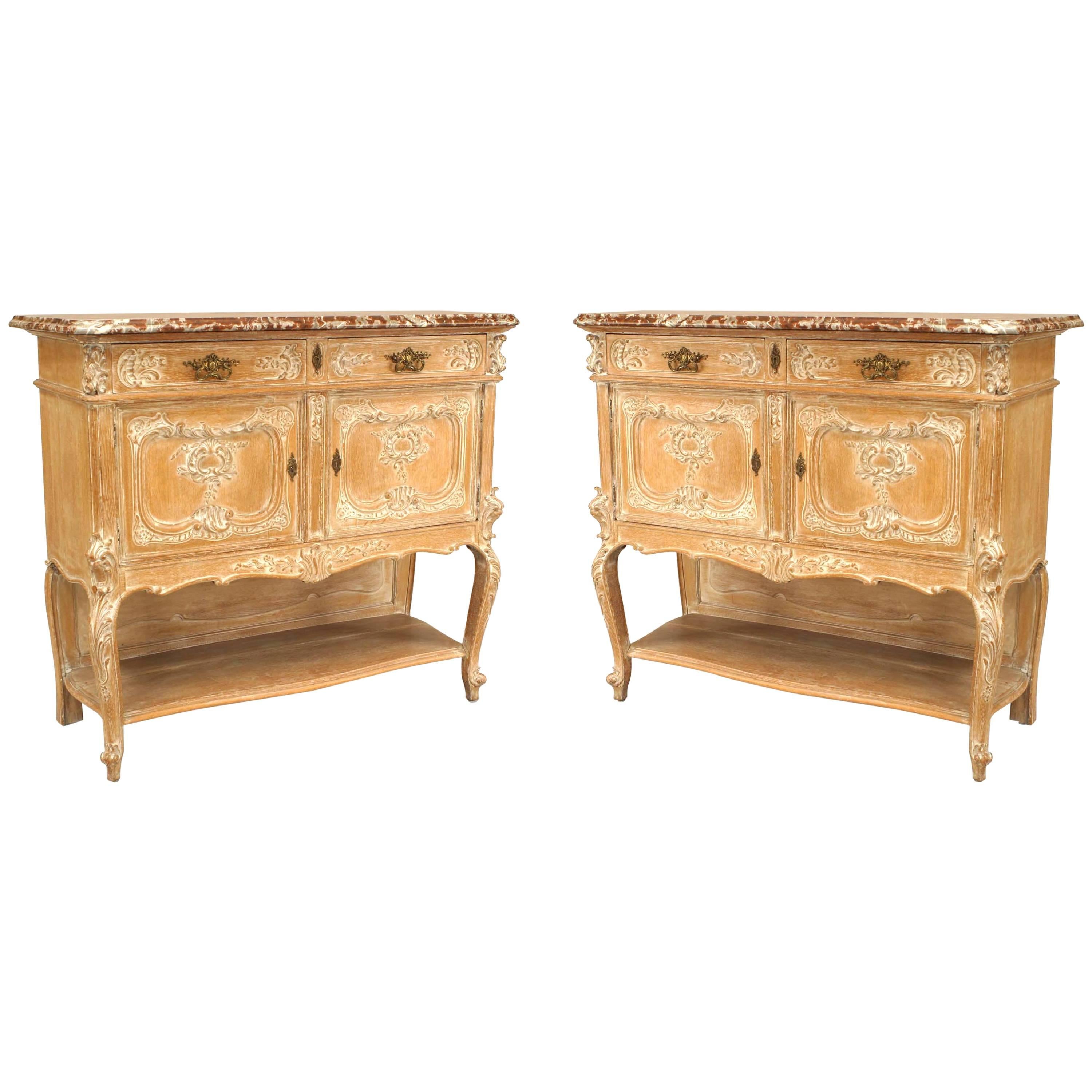 Pair of French Louis XV Bleached Sideboards