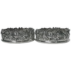 Pair of American Sterling Shiebler Wine Coasters, circa 1880