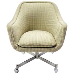 Vintage Ward Bennett Bumper Office Chair in Houndstooth Brickel Associates