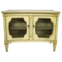 Hollywood Regency Dry Bar Liquor Cabinet Mid Century with Golden Glo Finish
