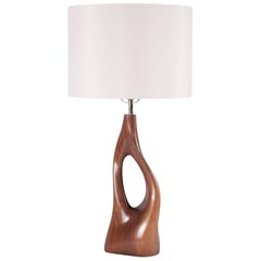 Amorph Helix Table Lamp Solid Walnut, White Shade