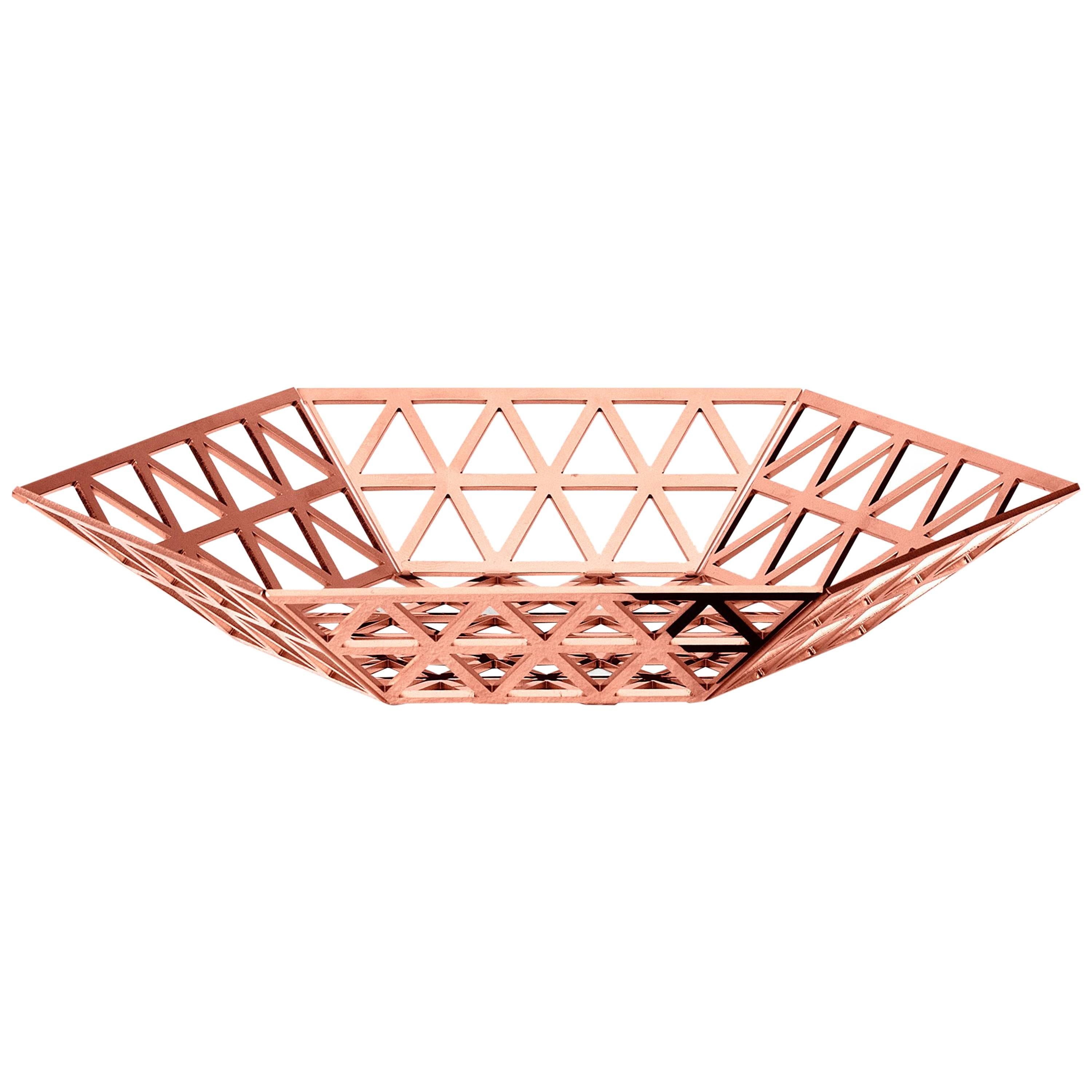 Ghidini 1961 Tip Top Flat Tray in Rose Gold Finish For Sale