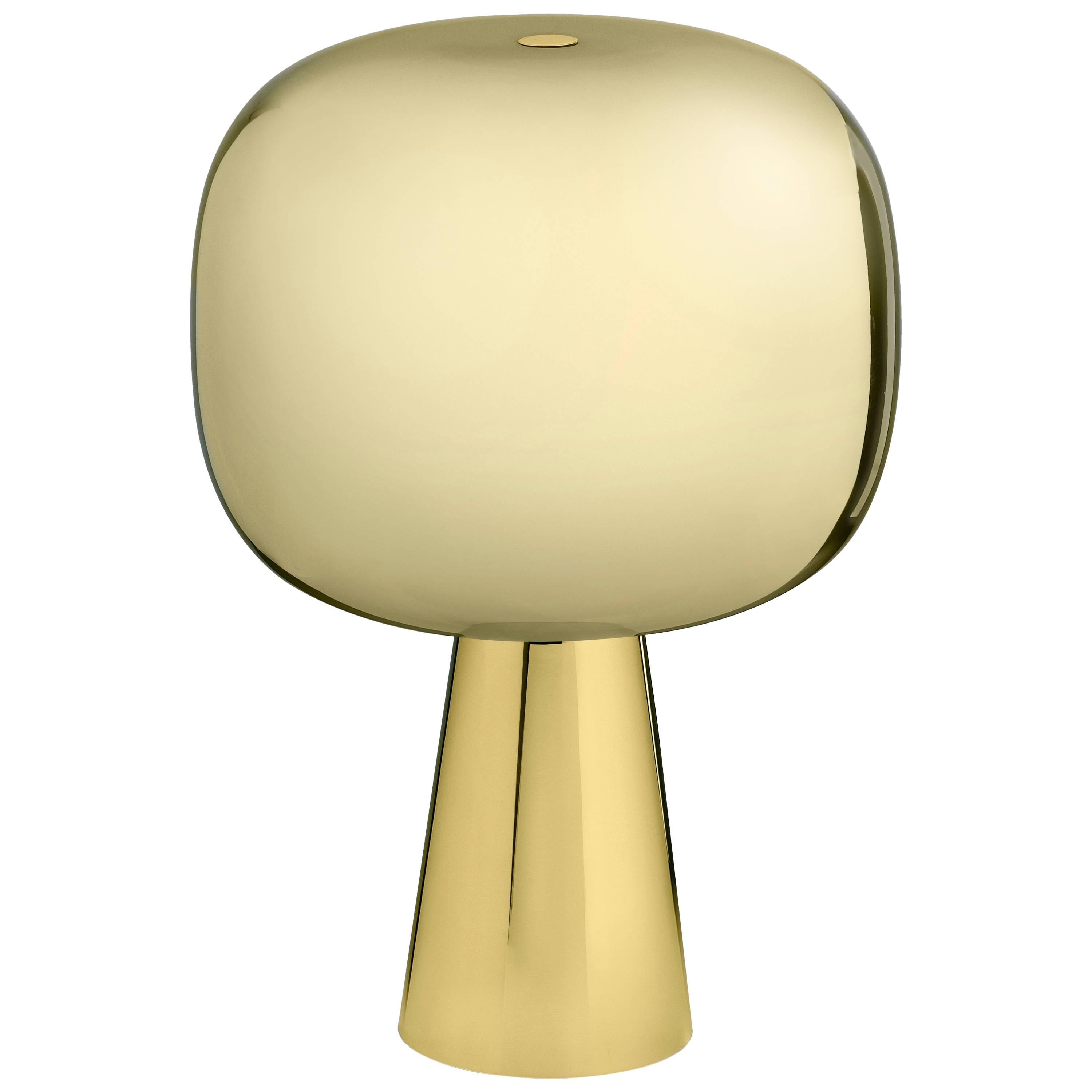 Ghidini 1961 Dusk Dawn Table Lamp a in Polished Brass Finish For Sale