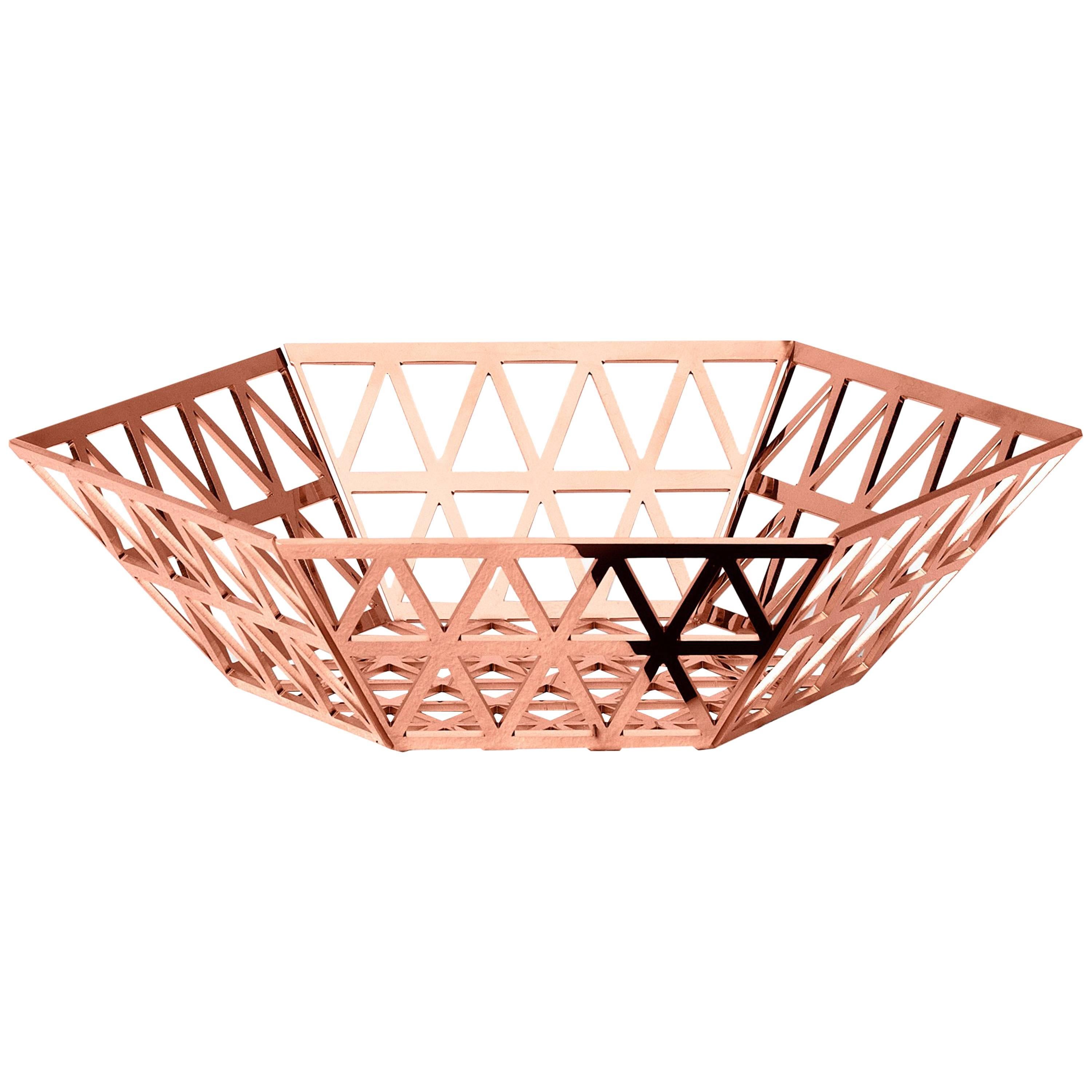 Ghidini 1961 Tip Top Medium Tray in Rose Gold Finish For Sale