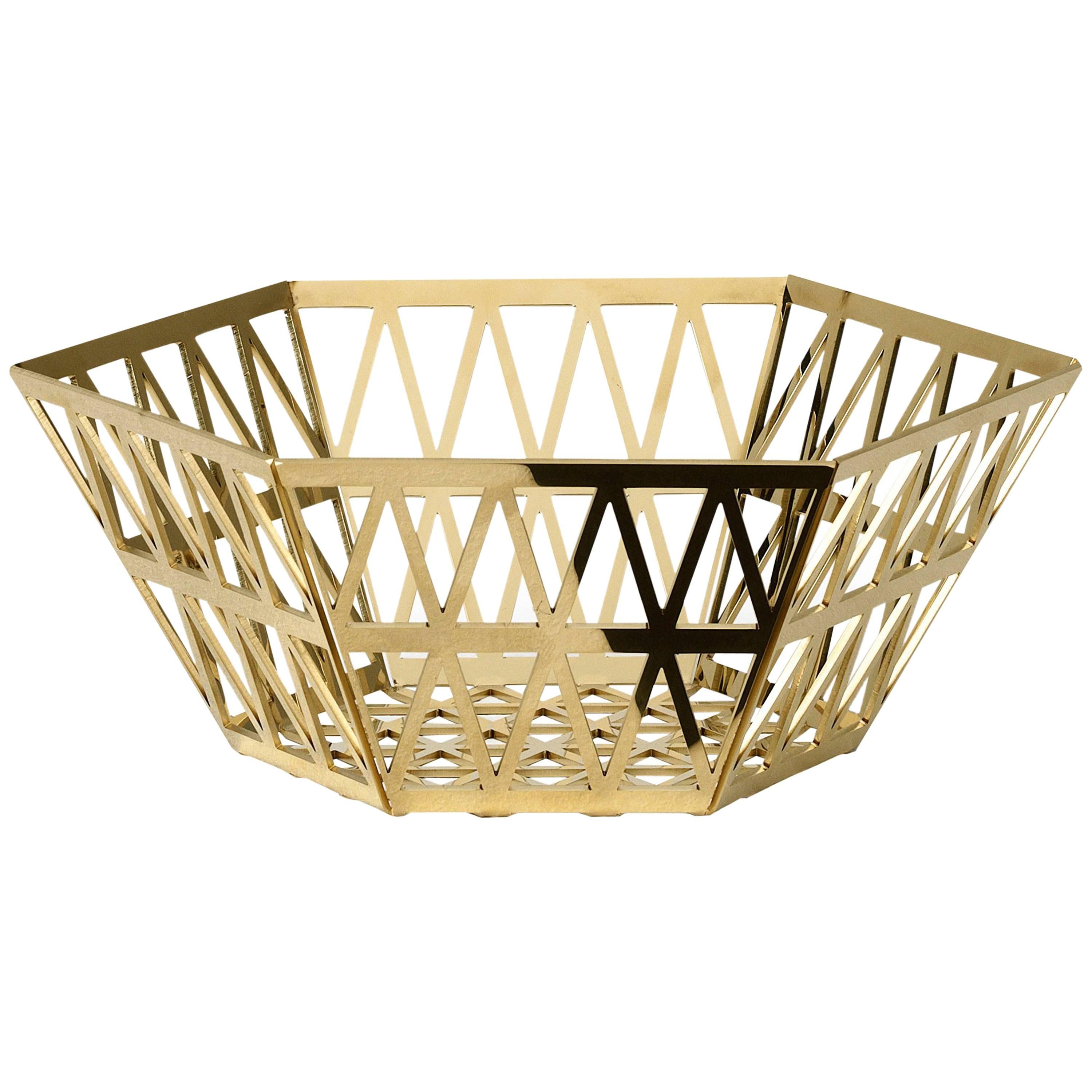 Ghidini 1961 Tip Top Tall Tray in Polished Gold Finish