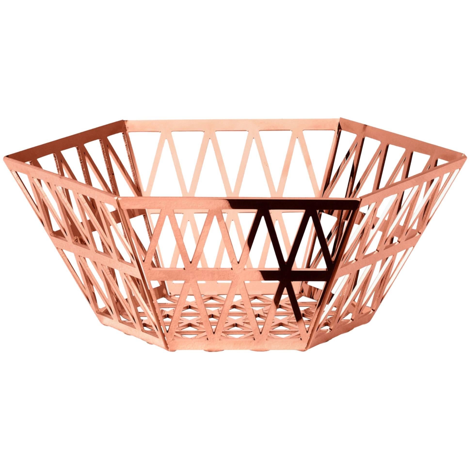 Ghidini 1961 Tip Top Tall Tray in Rose Gold Finish