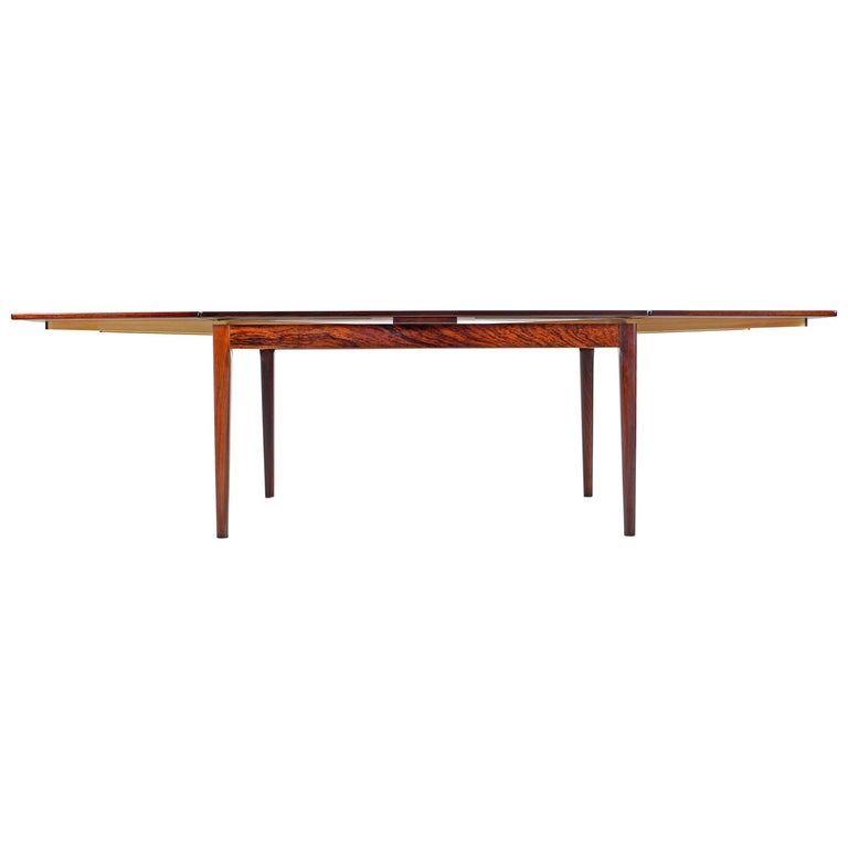 Skovby Danish Rosewood Extendable Draw Leaf Dining Table Circa 1970s
