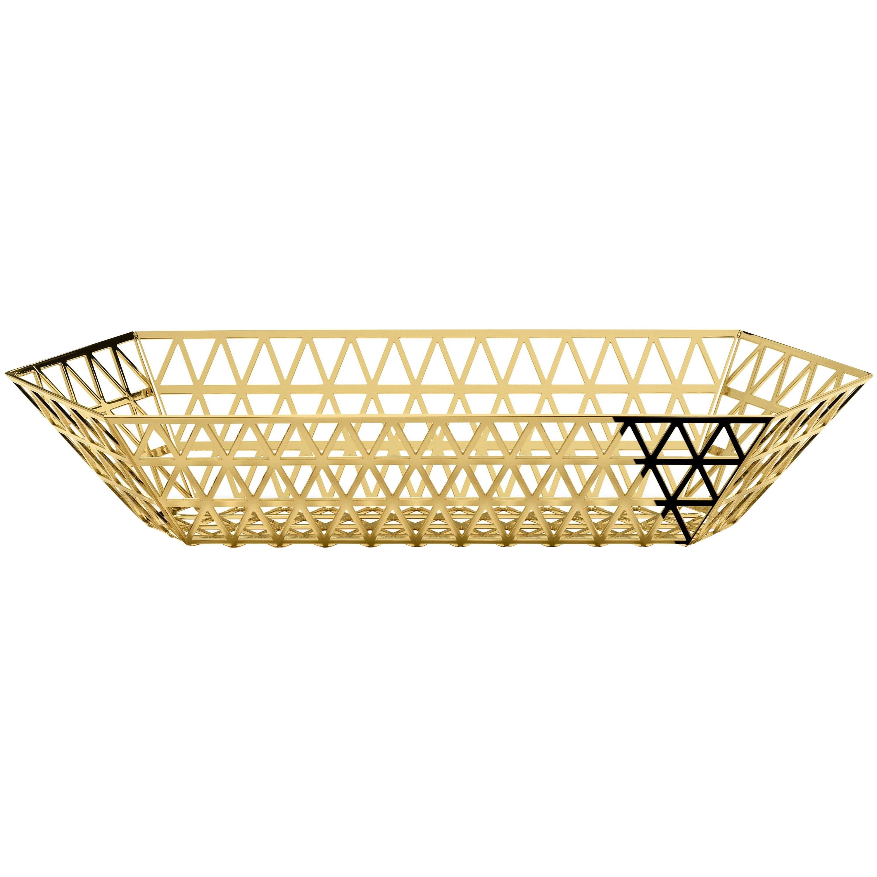 Ghidini 1961 Tip Top Limousine Tray in Polished Gold Finish