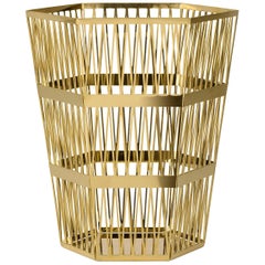 Ghidini 1961 Tip Top Small Paper Basket in Polished Gold Finish