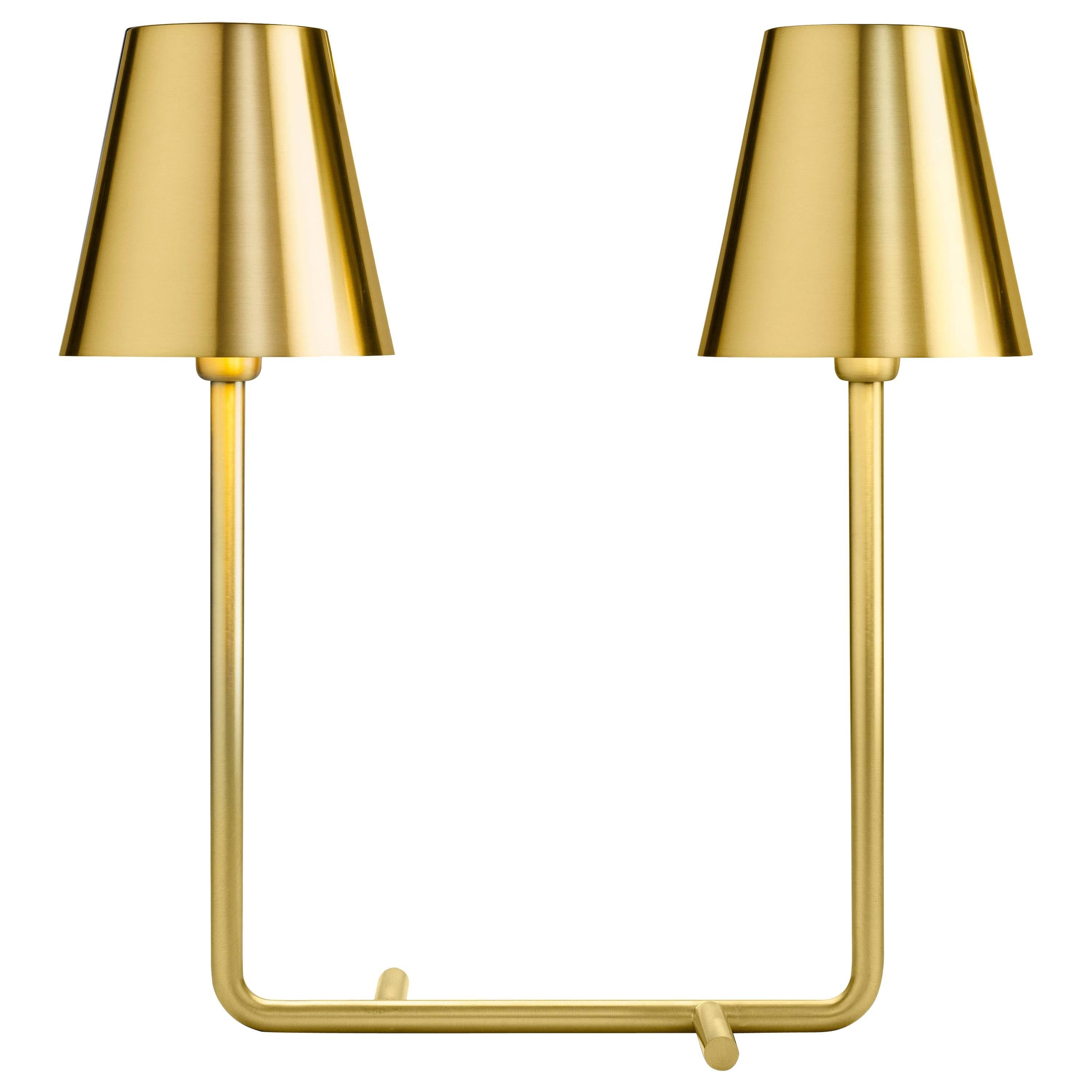 Ghidini 1961 Bio Table Lamp in Satin Brass Finish For Sale