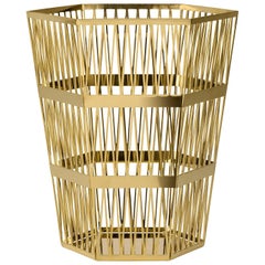 Ghidini 1961 Tip Top Large Paper Basket in Polished Gold Finish