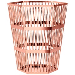Ghidini 1961 Tip Top Large Paper Basket in Rose Gold Finish