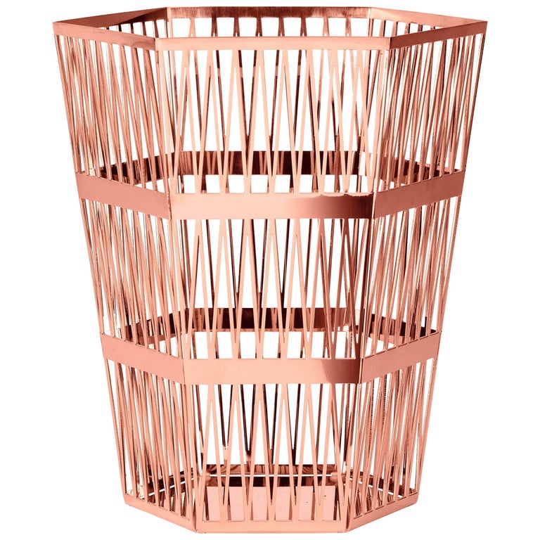 Ghidini 1961 Tip Top Large Paper Basket in Rose Gold Finish For Sale at  1stDibs | gold laundry basket