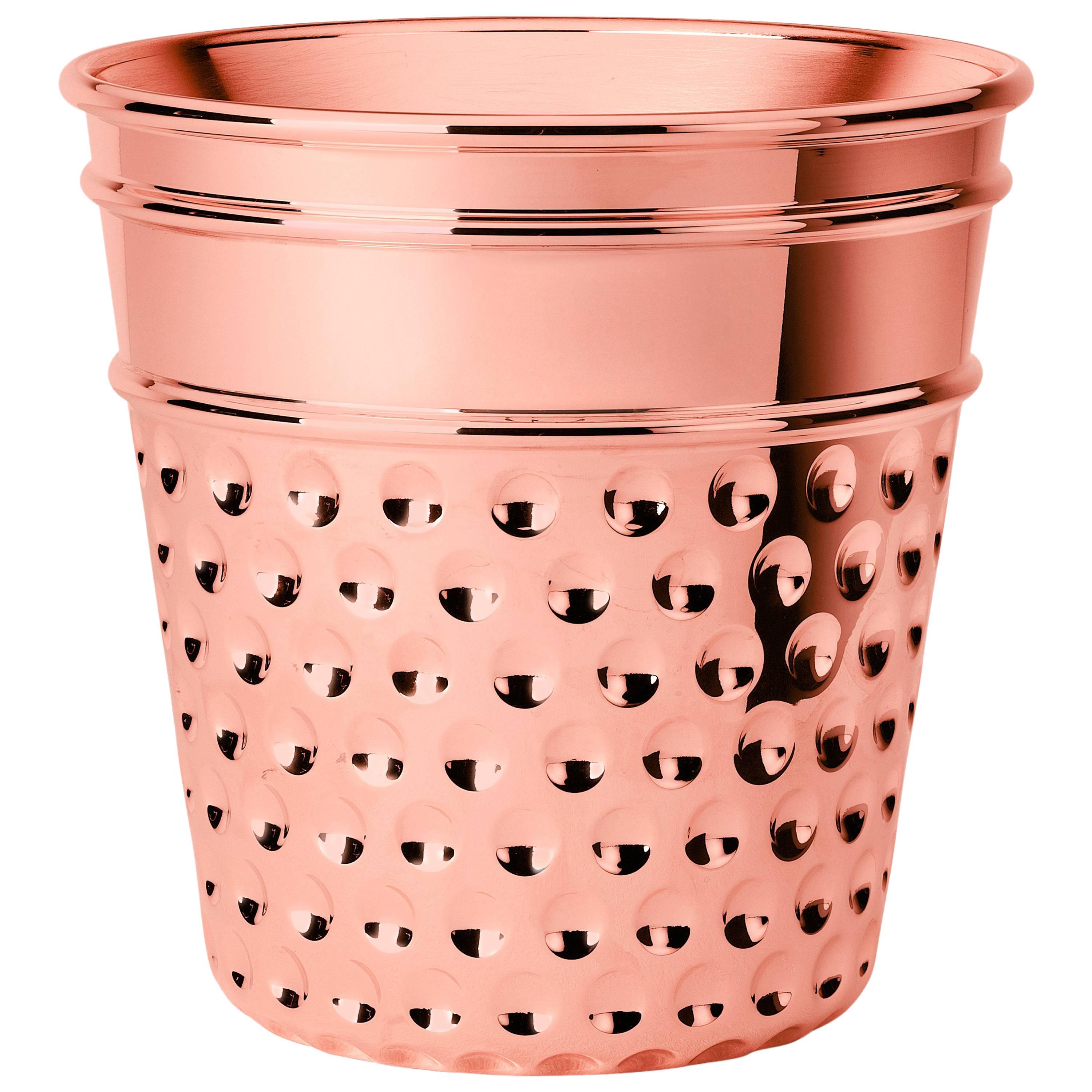 Ghidini 1961 Here "Thimble" Ice Bucket in Rose Gold Finish For Sale