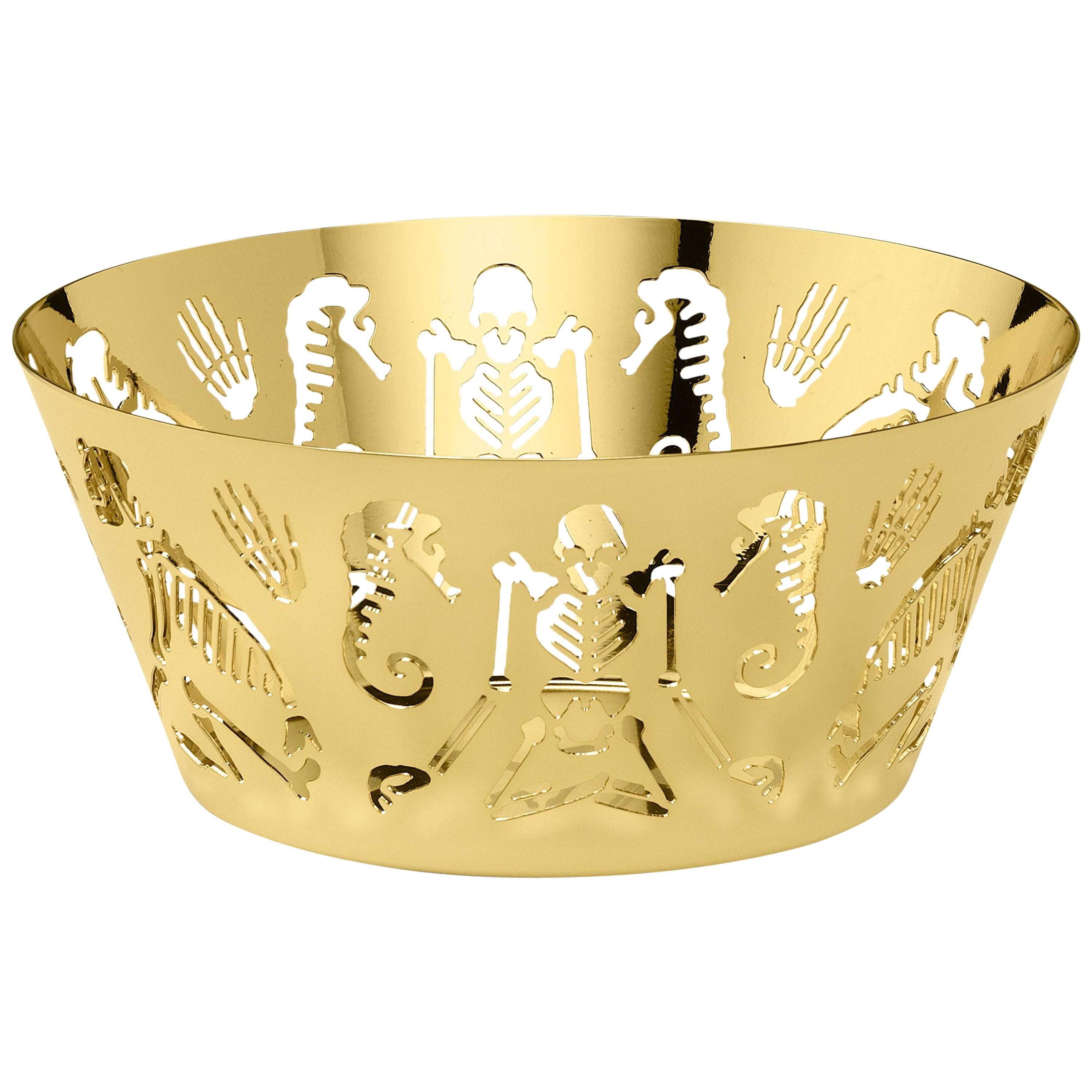 Ghidini 1961 Perished Medium Bowl in Polished Gold Finish