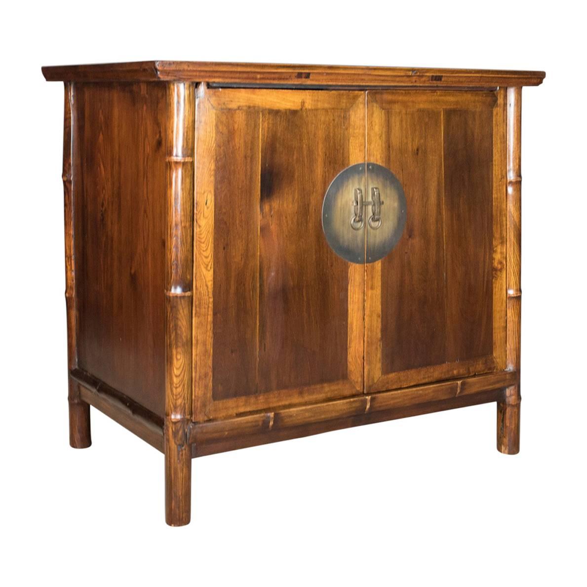 Large Elm Cabinet, Oriental Taste, Late 20th Century Chinese Cupboard
