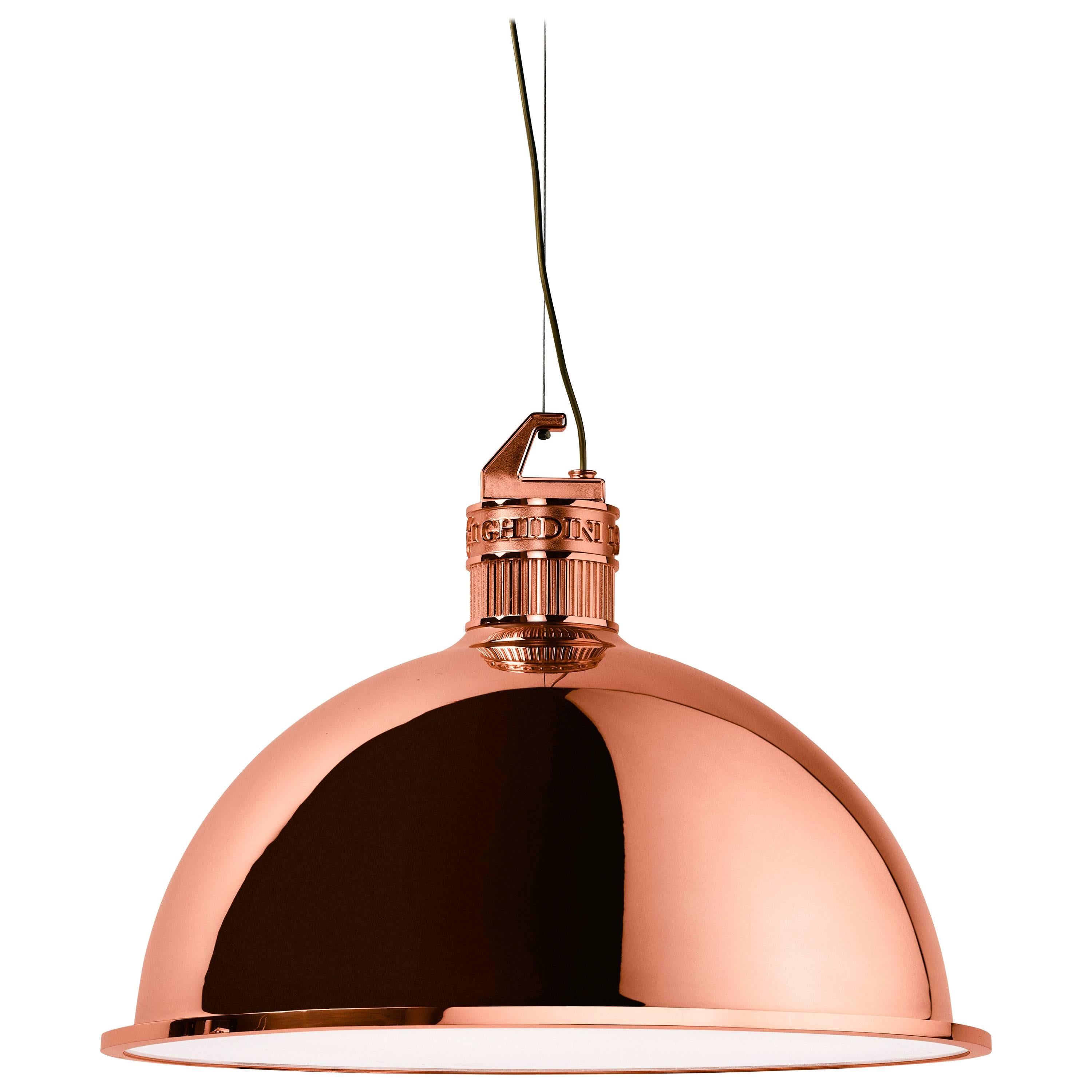 Ghidini 1961 Factory Large Suspension Light in Rose Gold Finish For Sale